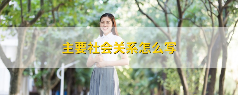 主要社会关系怎么写