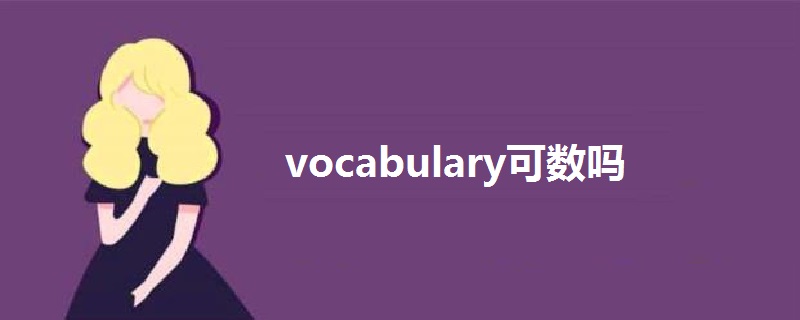 vocabulary可数吗