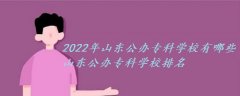 2023年山东公办专科学校有哪些 山东专科学校排名及分数线一览表！