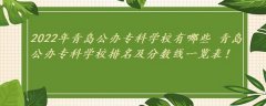2023年青岛公办专科学校有哪些 青岛公办专科学校排名及分数表格！